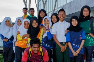 Malay Muslim school girls and boys