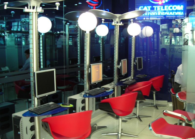CAT Telecom Internet café at Suvarnabhumi International Airport in Bangkok