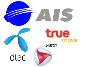 Logos of Thai mobile operators
