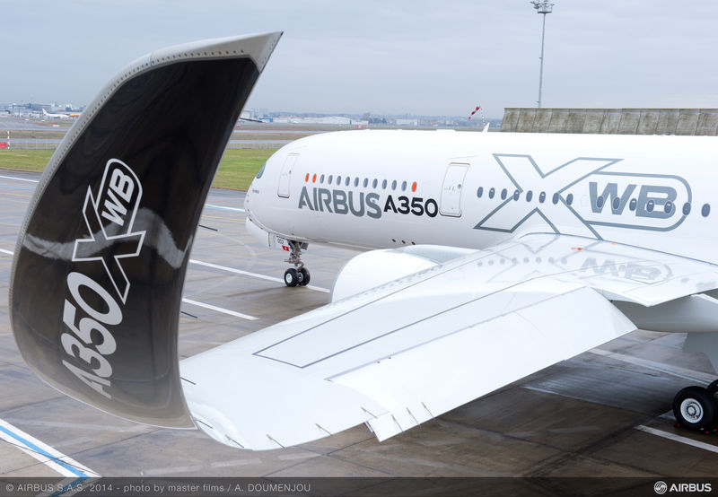 Wing of an Airbus A350 XWB