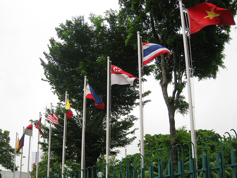 The flags of Association of Southeast Asia Nations members in ASEAN