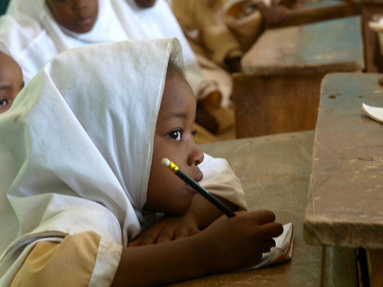 Muslim schoolgirl in Africa