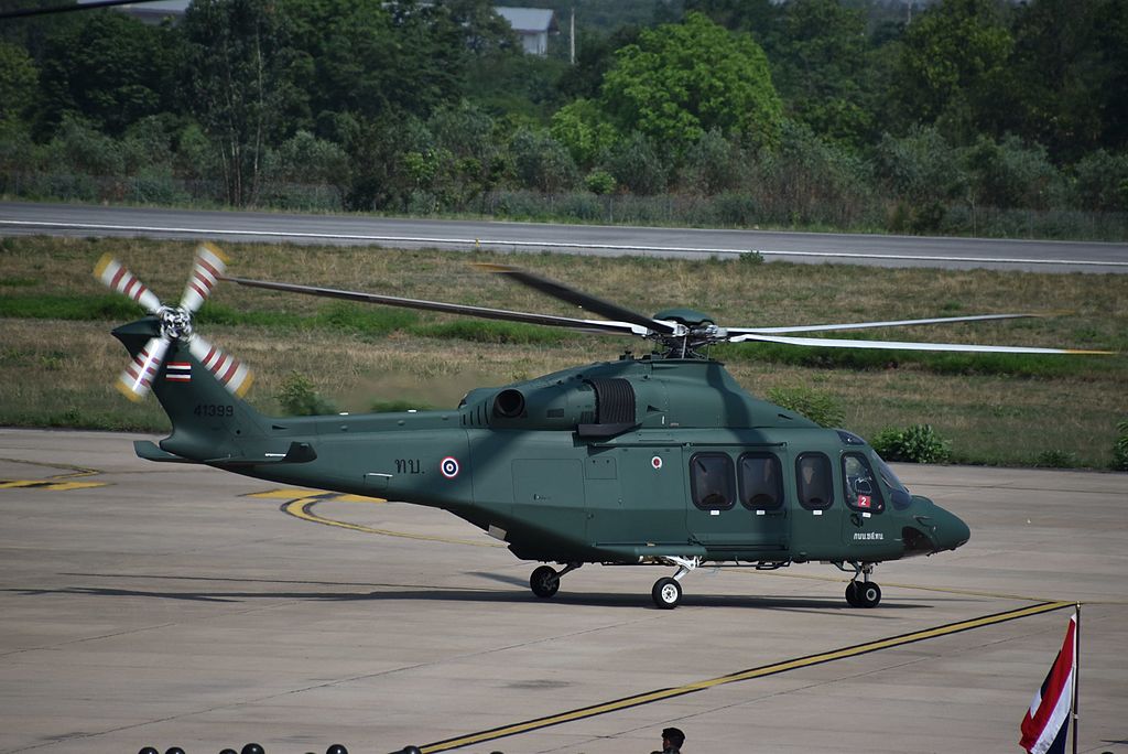 AgustaWestland AW139 helicopter of the Royal Thai Army in Khon Kaen