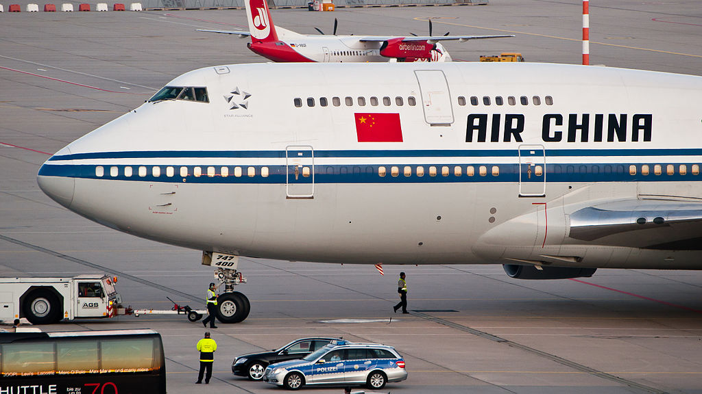 Air China Boeing 747 at Stuttgart Airport