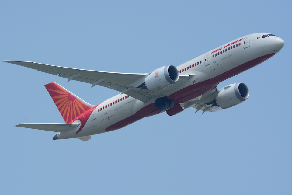 Air India Boeing 787-8 during take off