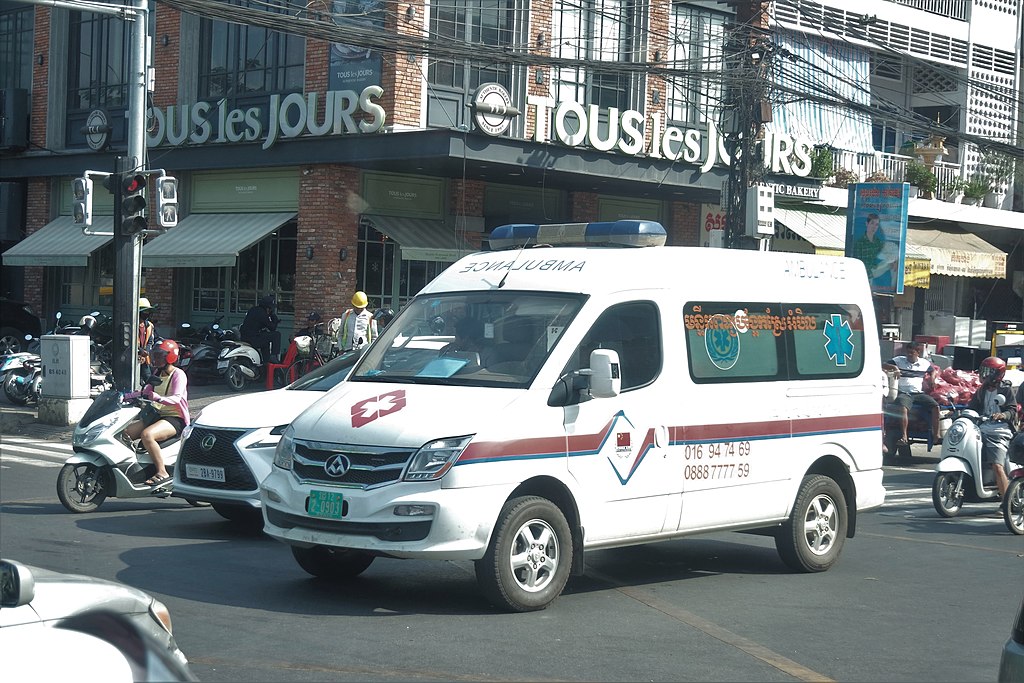 Government ambulance in Phnom Penh, Cambodia