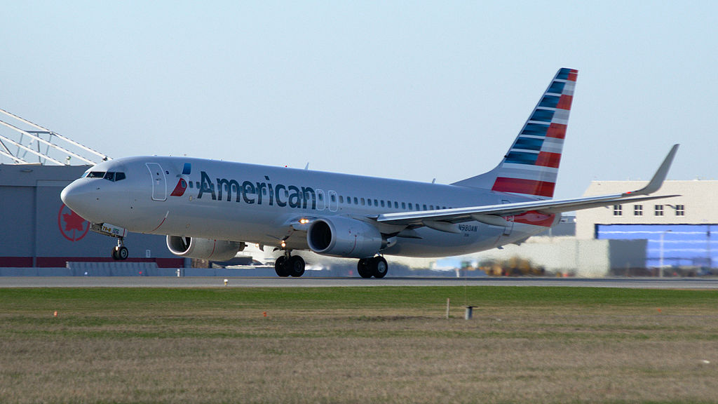American Airlines Boeing 737-800 with new livery taking off