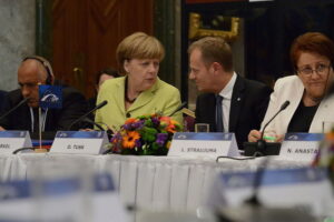 Angela Merkel and EU President Donald Tusk