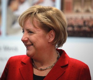 A smiling Angela Merkel, Chancellor of Germany