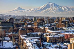 Winter view of Yerevan, Armenia