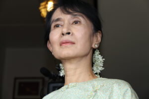 Aung San Suu Kyi in a retrospective photo of the Norwegian Ministry of Foreign Affairs