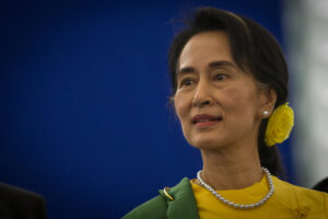 Aung San Suu Kyi at the European Parliament in Strasbourg