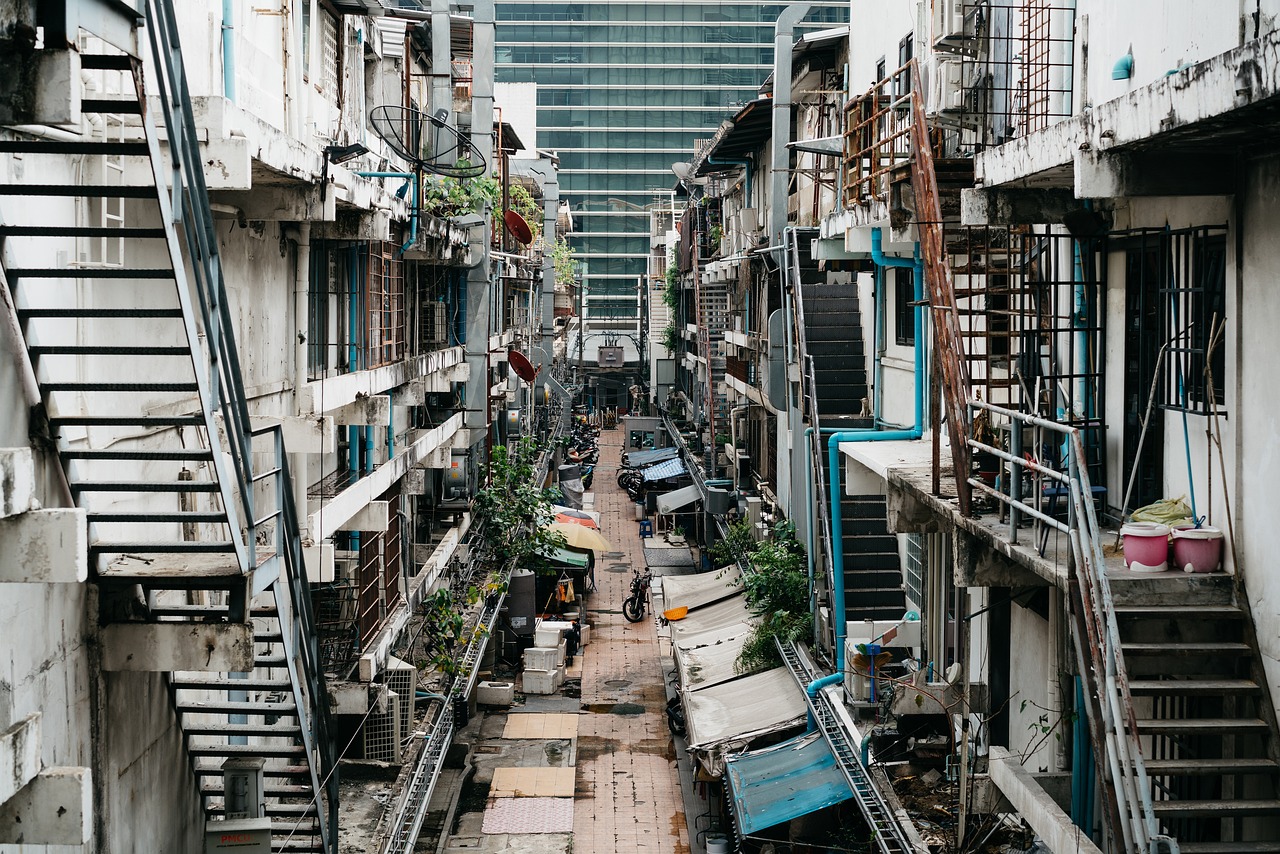 Old apartments in a Bangkok backstreet