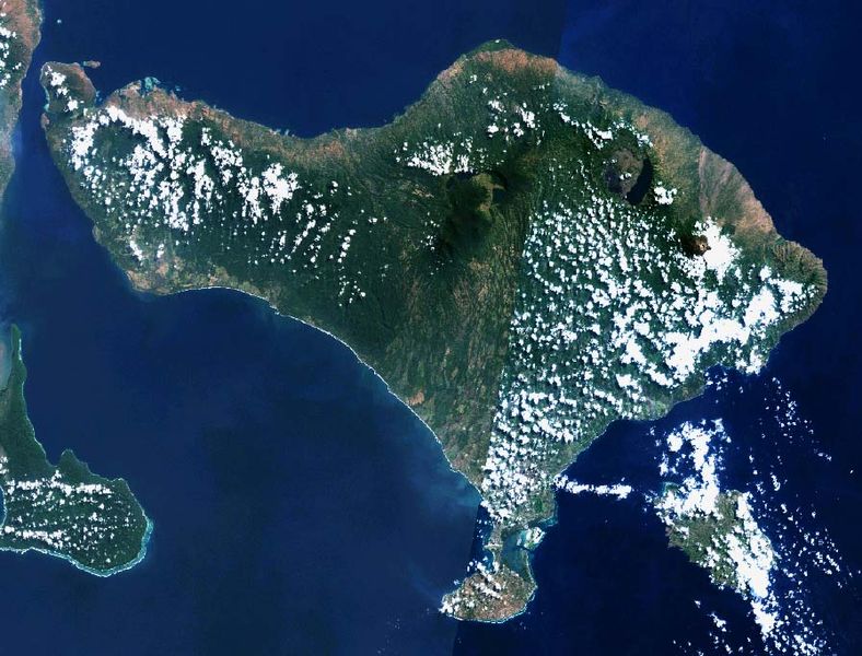 Bali viewed from Land Sat satellite
