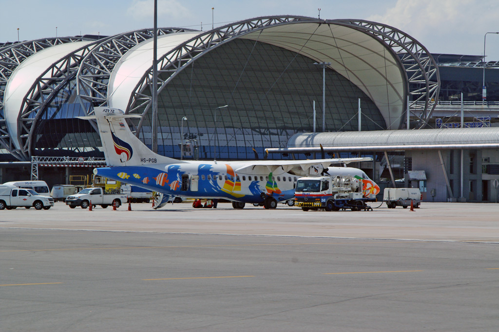 Bangkok Airways ATR 72 at Suvarnabhumi Airport, Bangkok.
