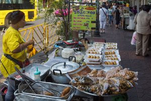 Street food at Chakrabongse Road. Phra Nakhon District, Bangkok