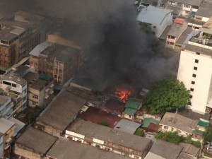 Fire during the 2010 political unrest.