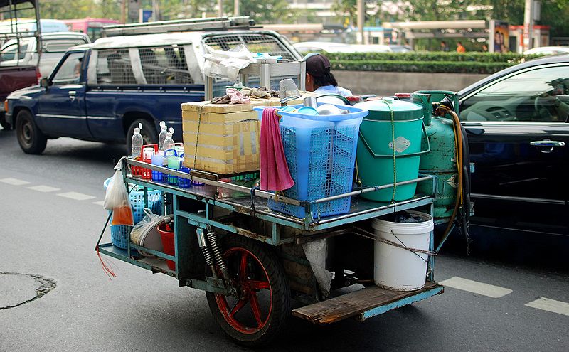 Mobile kitchen sidecar in Bangkok.