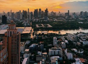 Bangkok skyline Thonglor and Ekkamai.