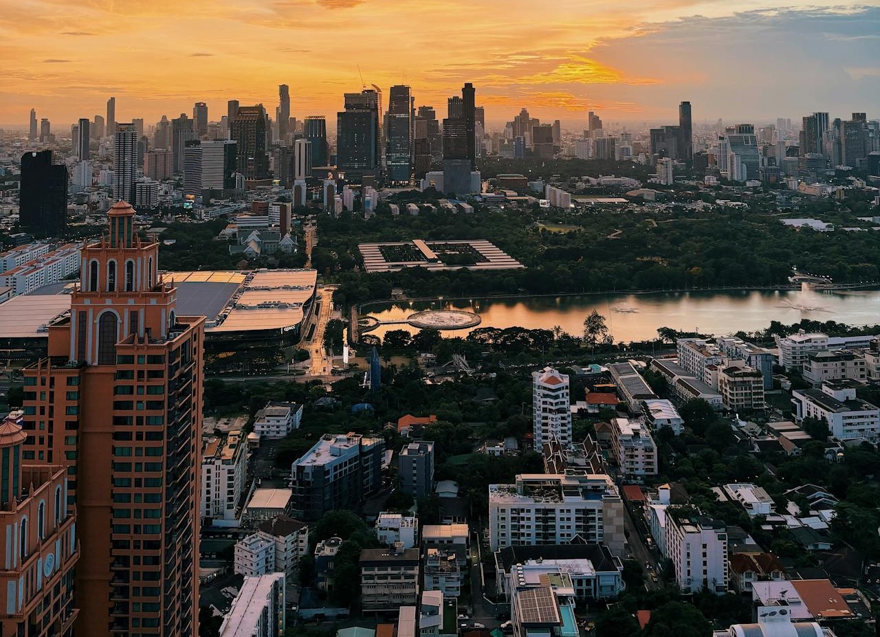 Bangkok skyline Thonglor and Ekkamai.