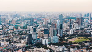 High-rise buildings in Bangkok. Bangkok skyline.