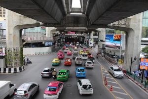 Traffic jam at Bangkok underpass