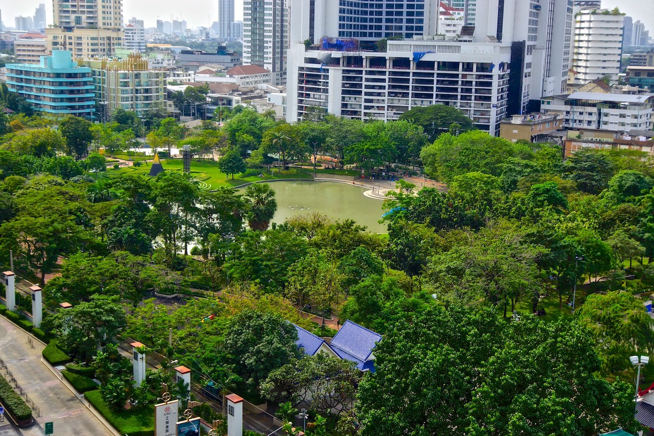 Benjasiri park on Sukhumvit Road, Bangkok.