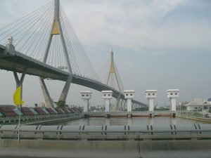 Rama IX bridge over the Chao Phraya River in Samut Prakan