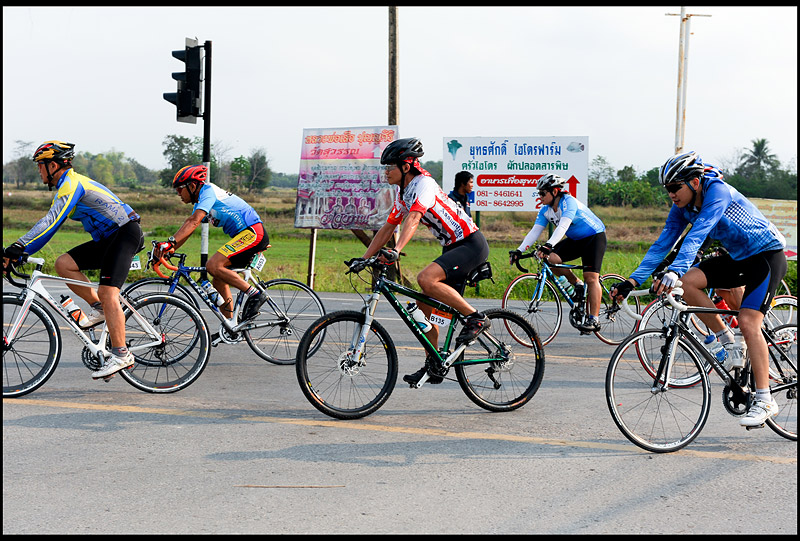 Bicycle Triathlon Competition in Nakhon Nayok Thailand.