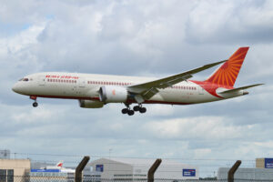 Boeing 787-8 Deamliner 'VT-ANL' Air India seen arriving at London Heathrow from Delhi.