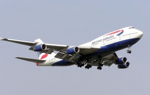 British Airways Boeing 747-400 landing at London Heathrow Airport