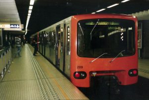 Brussels metro train at Rogier station