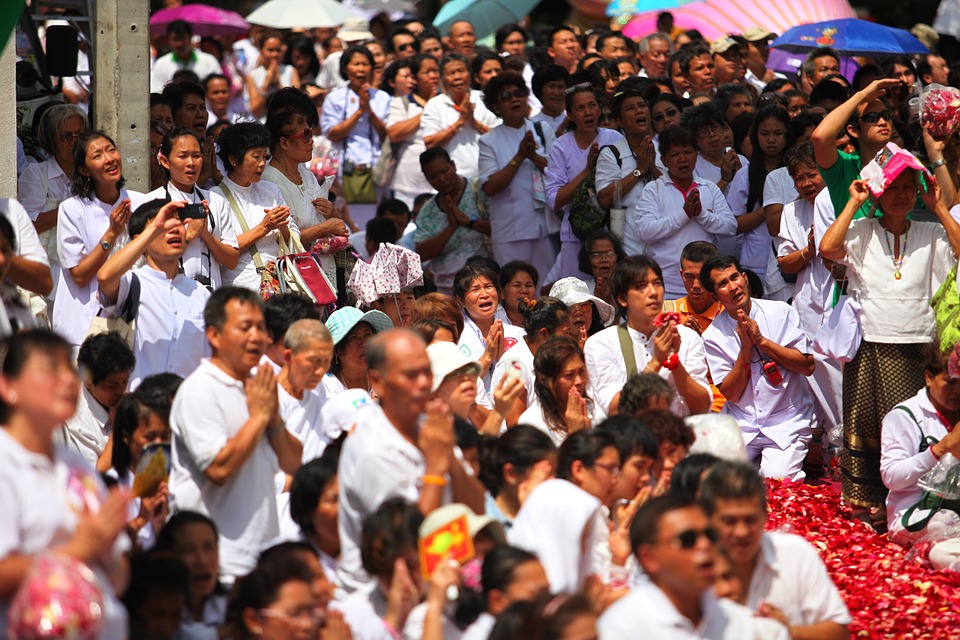 Thai Buddhists celebrating an event