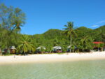Bungalows along the beach in Koh Phangan.