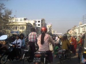 Street junction in Mandalay, Myanmar
