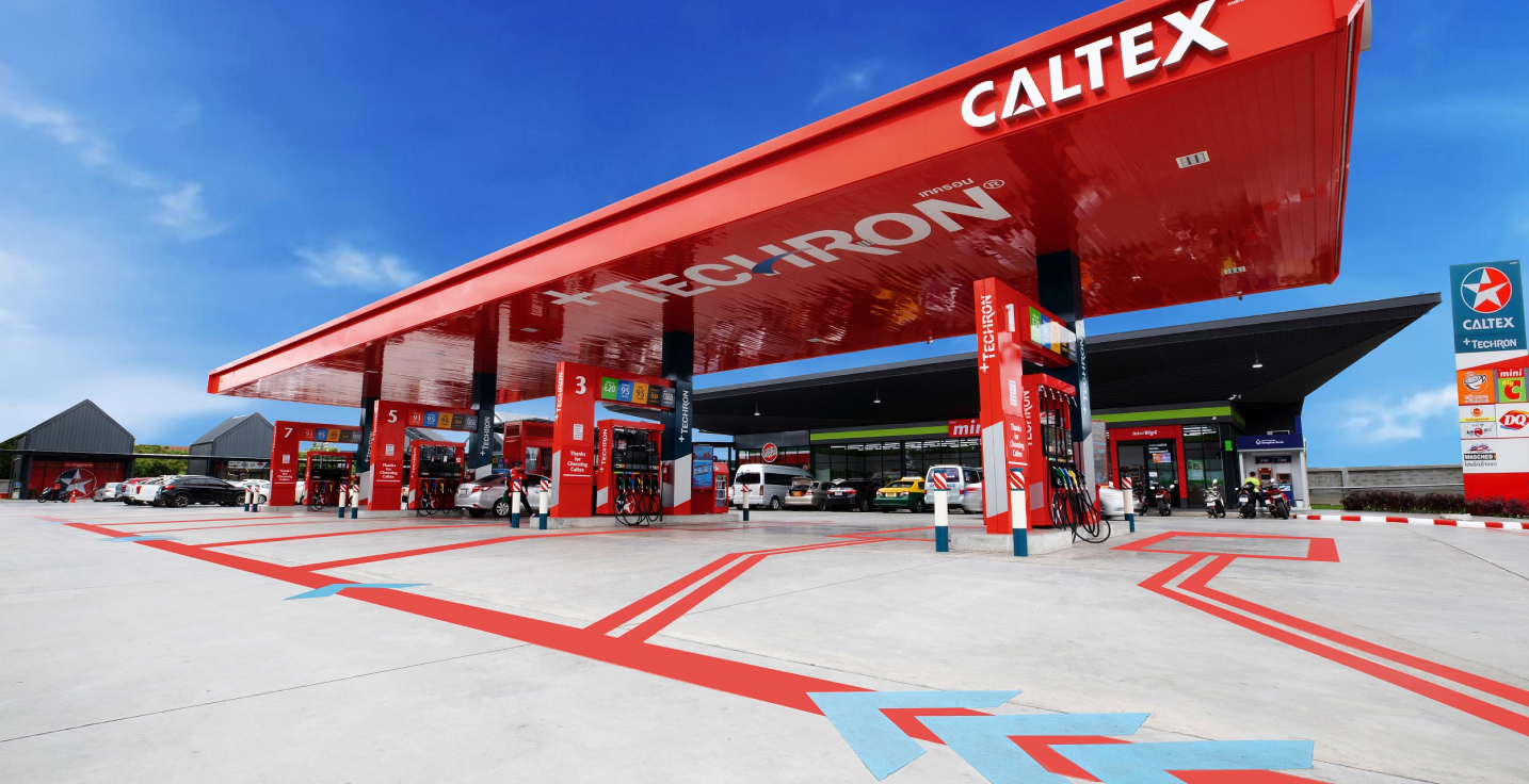 Caltex operates approximately 530+ service stations across Thailand.