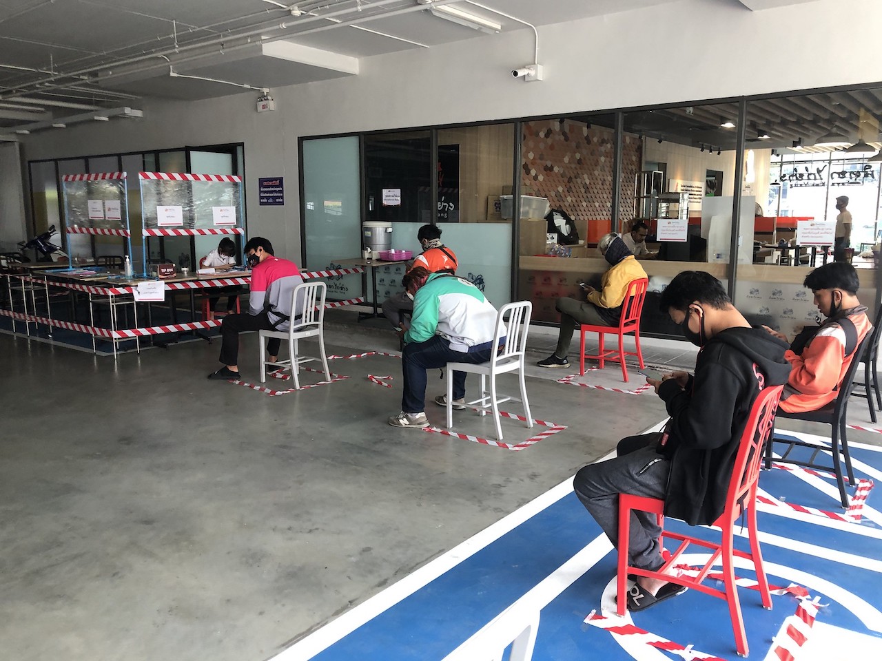 Preventive measures at a local restaurant in Bangkok