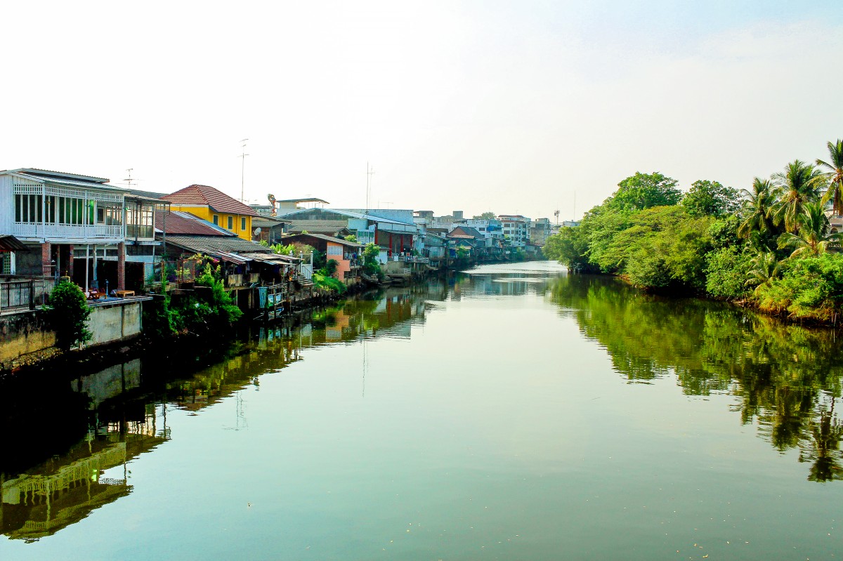 A canal or khlong in Thailand