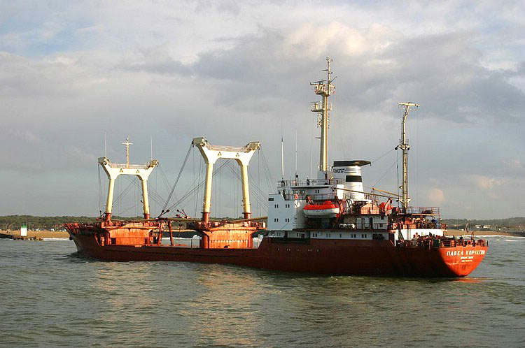 Russian Pavel Korchagin cargo ship