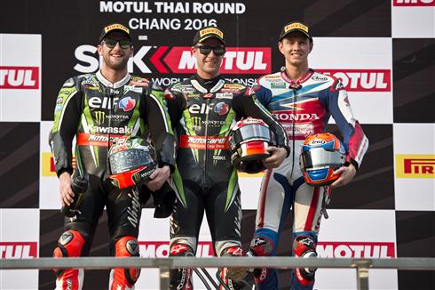 Tom Sykes and Jonathan Rea at Chang International Circuit in Buriram.
