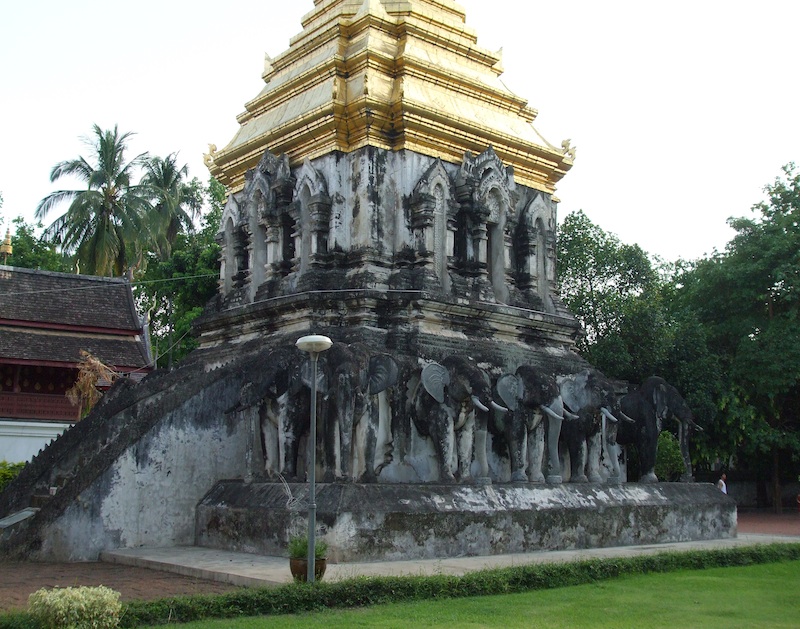 View of Wat Chiang Man in Chiang Mai.