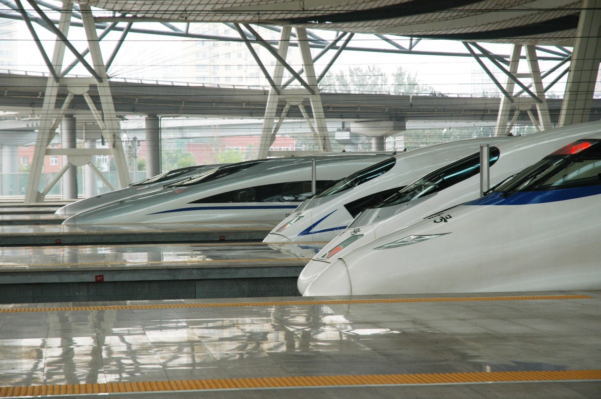 High speed train at railway station in China