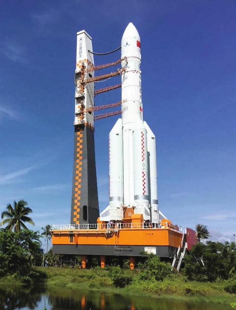 Chinese rocket Long March 5 rolling out at WSLS