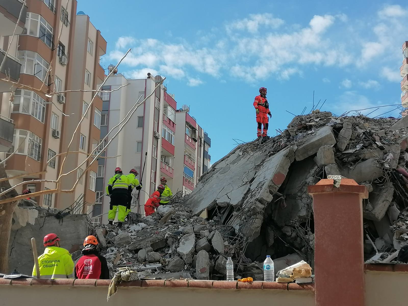 Collapsed buildings after the 7.8 magnitude earthquake in Turkey