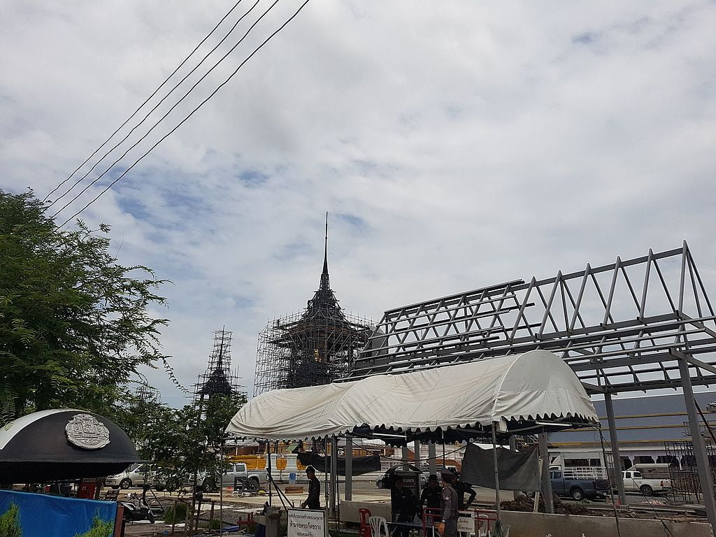 Construction of the crematorium for HM King Bhumibol Adulyadej in Bangkok
