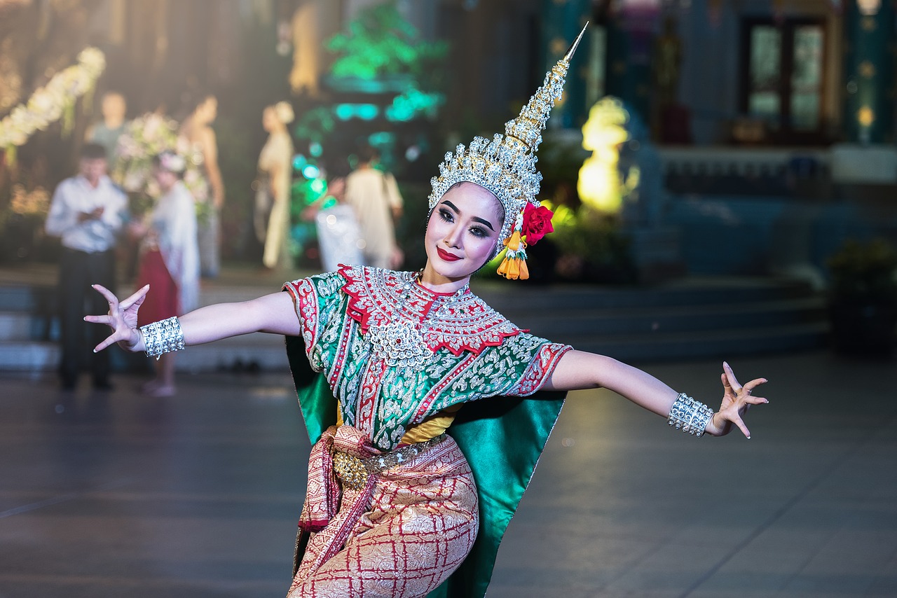 Beautiful woman with Thai Traditional dress at Ramayana festival