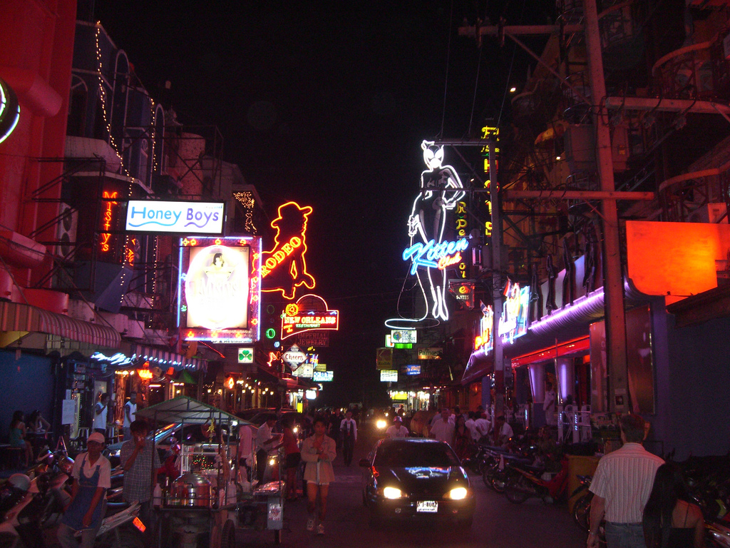 Downtown Pattaya at night