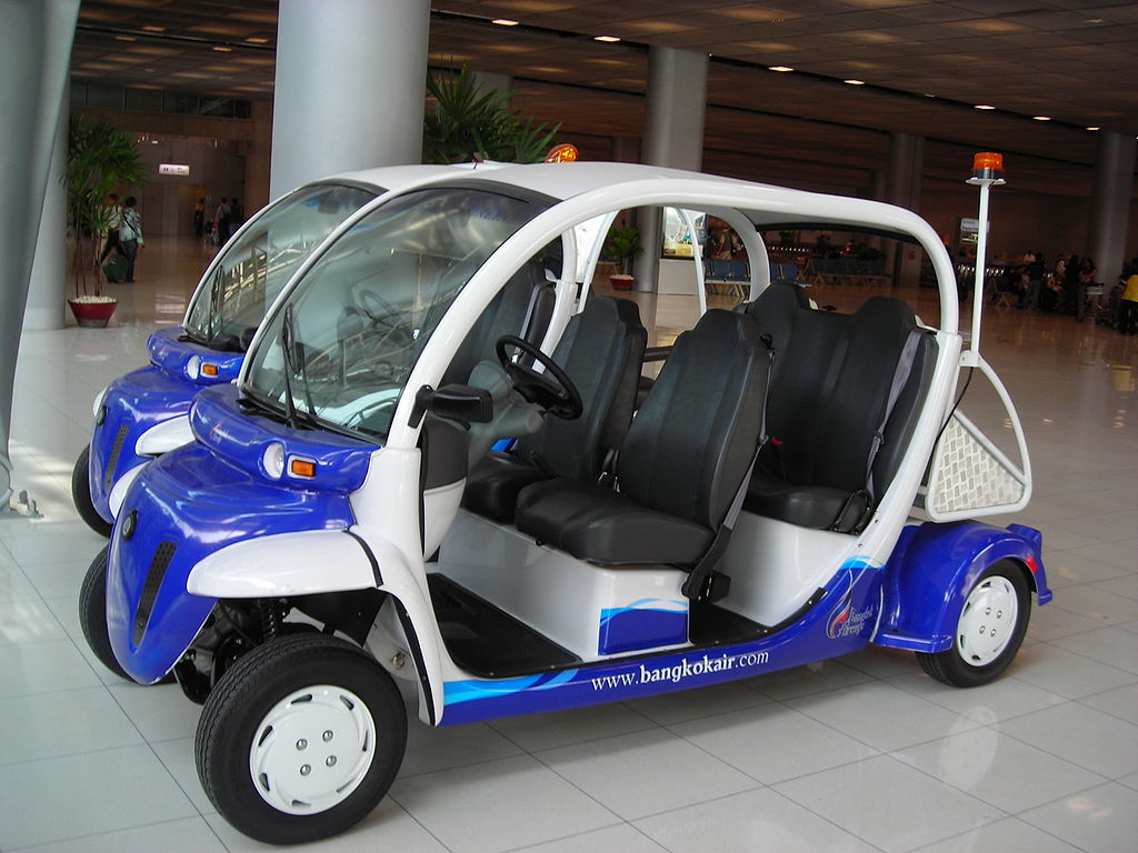 Electric vehicles owned by Bangkok Air at Suvarnabhumi International Airport, Bangkok