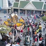 The Erawan Shrine, a Hindu shrine in Bangkok