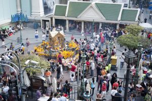 The Erawan Shrine, a Hindu shrine in Bangkok